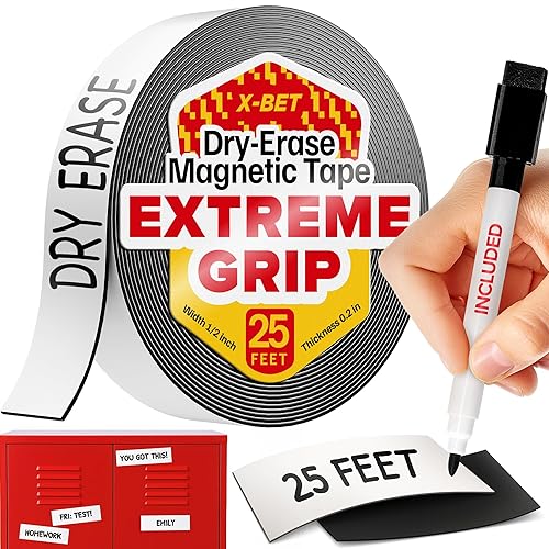 Miniatura 10 de Cinta magnética súper adhesiva (10 pies x 1/2 pulgadas), tira magnética con respaldo adhesivo para bricolaje y manualidades, fácil de cortar