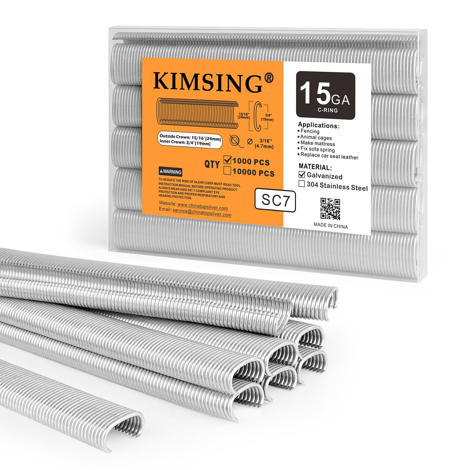コンクリ釘 Amazon.com: KIMSING SC7 15 Gauge 3/4'' Crown Galvanized C