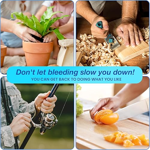 Miniatura 6 de Lite Stop Bleeding Vendaje  Vendaje de alginato de calcio para heridas (cuadrado grande de 2 pulgadas), vendaje adhesivo de gasa hemostática de