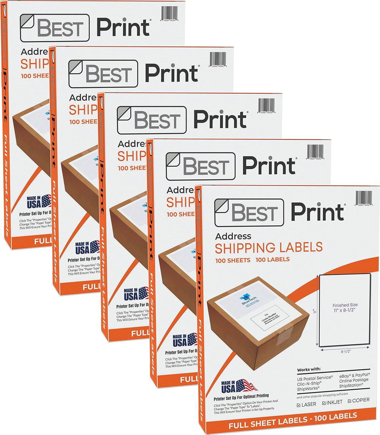 Full Sheet Shipping Labels, Self Adhesive Shipping Labels, Laser and Inkjet