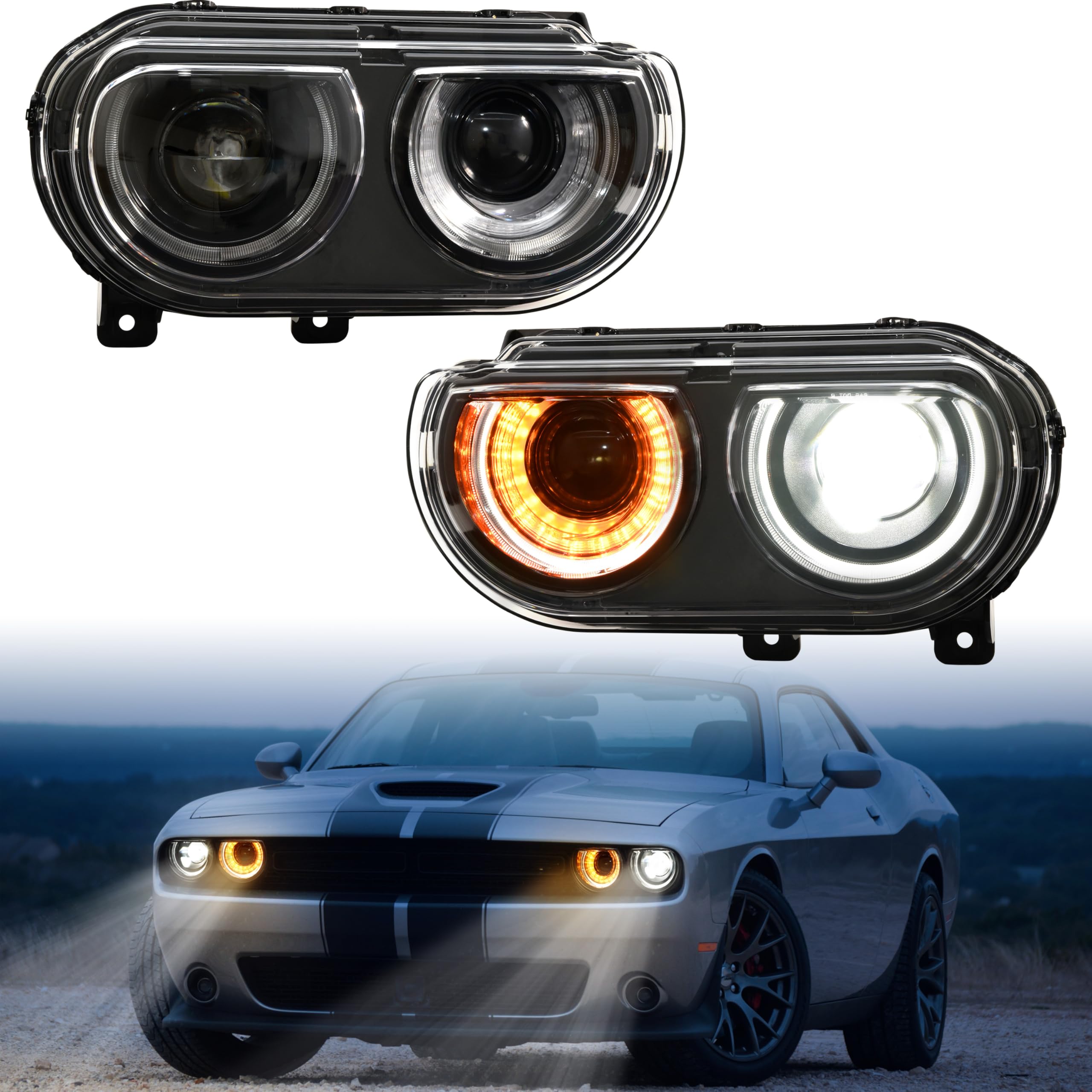 Amazon.com: POKIAUTO LED Headlights for Dodge Challenger