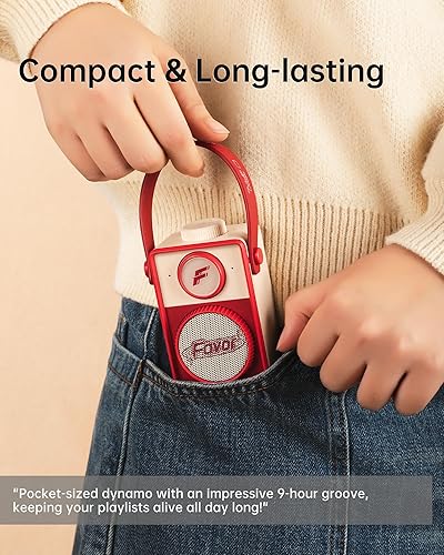 Miniatura 4 de Altavoz Bluetooth portátil retro  Sonido HD  Tiempo de reproducción de 9 horas  Lindo altavoz para escritorio en casa, dormitorio, oficina, al aire