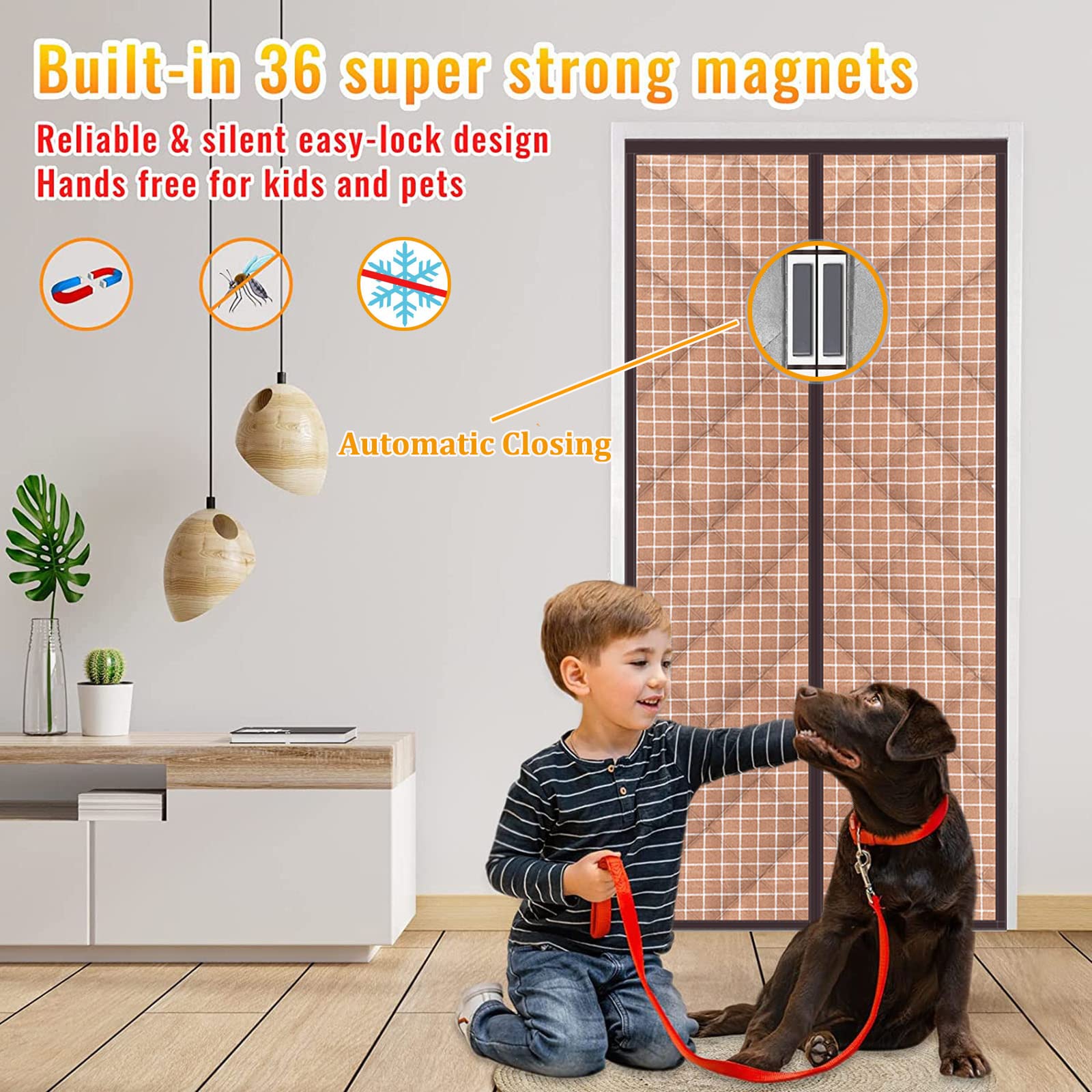 Magnetischer Isolierter Türvorhang – Selbstschließend, Für Türen Bis 86,4 X 203,2 Cm, Schwarz