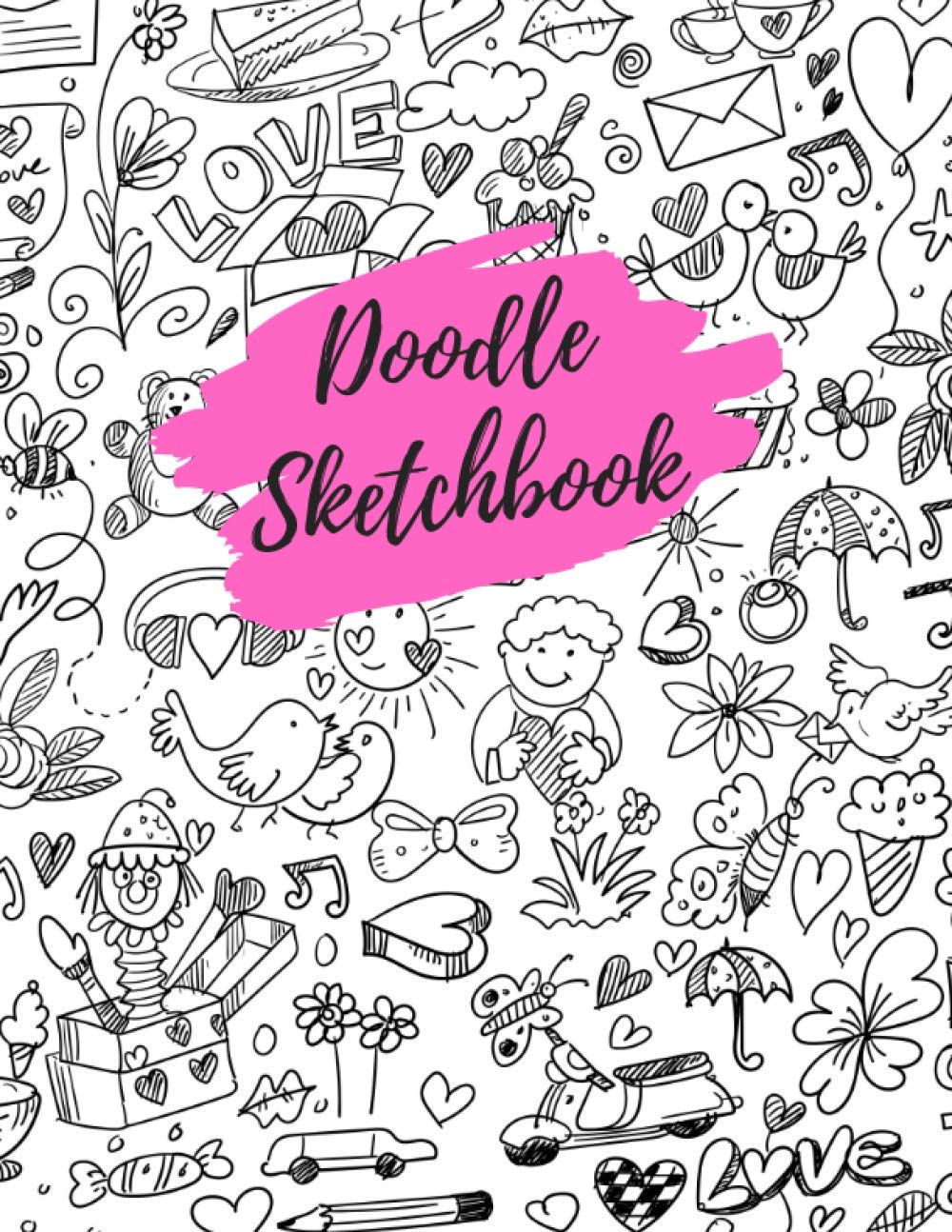 Doodle Sketch Book: Large Notebook With Blank Pages For Doodling, Drawing, and Sketching: 100 Pages, 8.5" x 11"