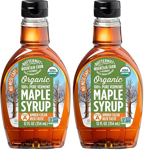 Butternut Mountain Farm Pure Vermont Maple Syrup, Organic, Grade A,