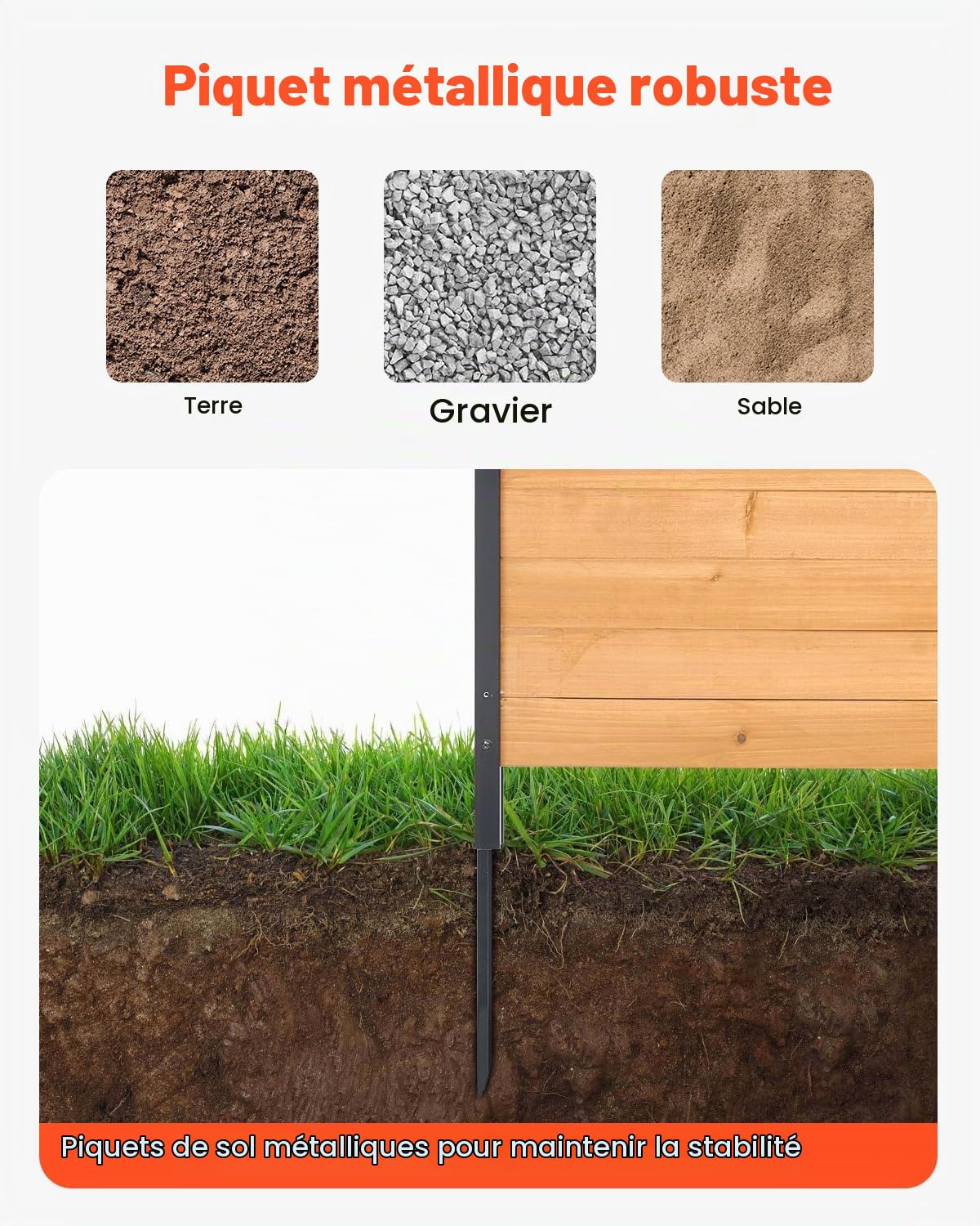 VEVOR Clôture de confidentialité en bois, 1100 x 982 mm, clôtures d'écran pour climatiseur à 2 panneaux, avec piquets métalliques, installation facile, brise-vue extérieur pour décoration de jardin