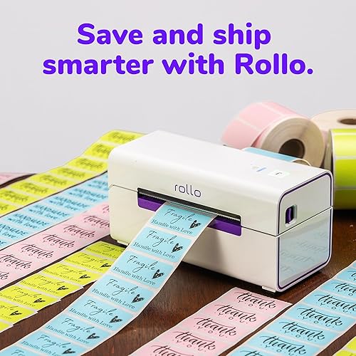 Miniatura 6 de Rollo Direct Thermal 2x1 Sticker Labels - Roll of 1,000 Yellow Thermal Labels - Multi-Purpose Thermal Printer Stickers
