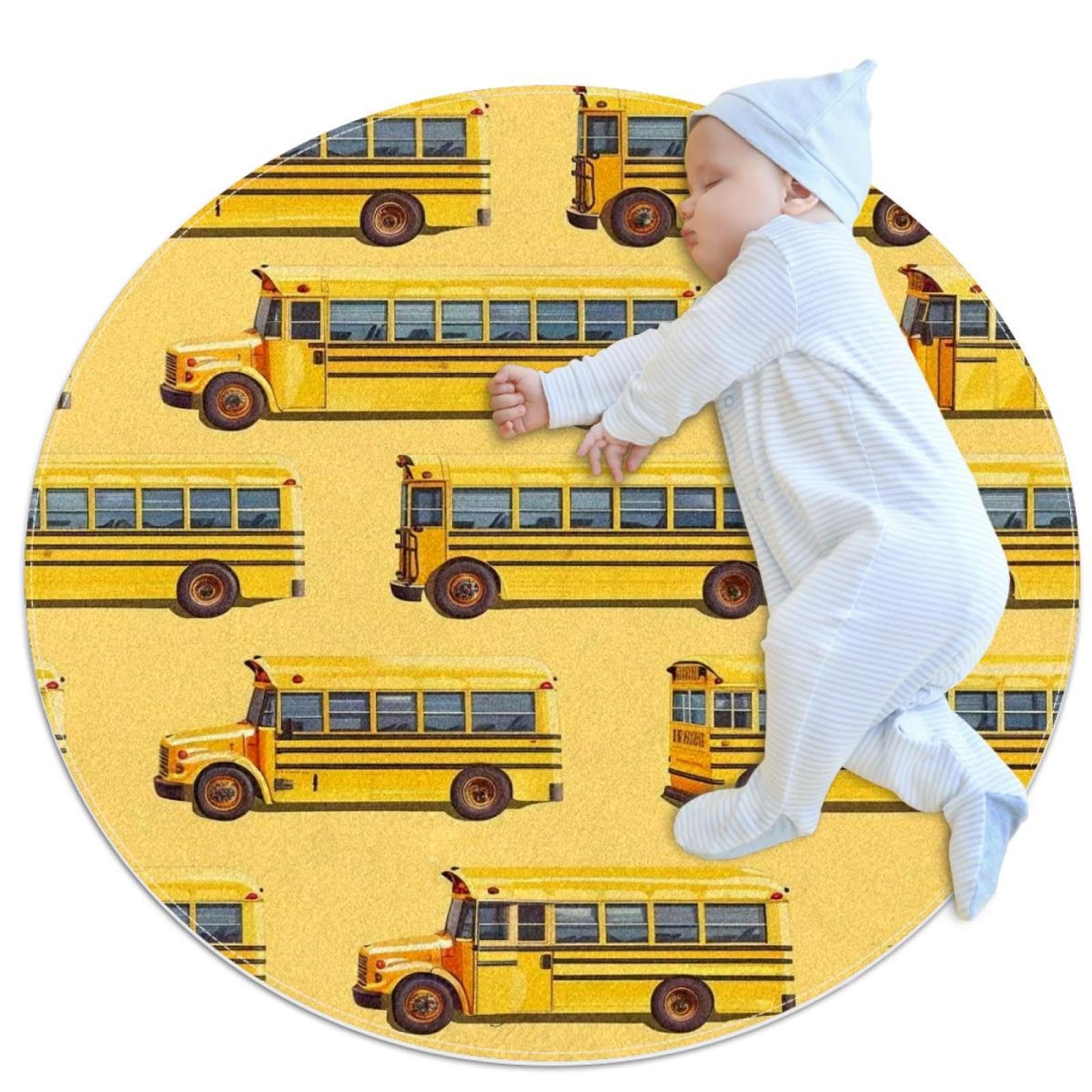 Tapis de bain antidérapant rond anti-glissade pour chambre et canapé rétro