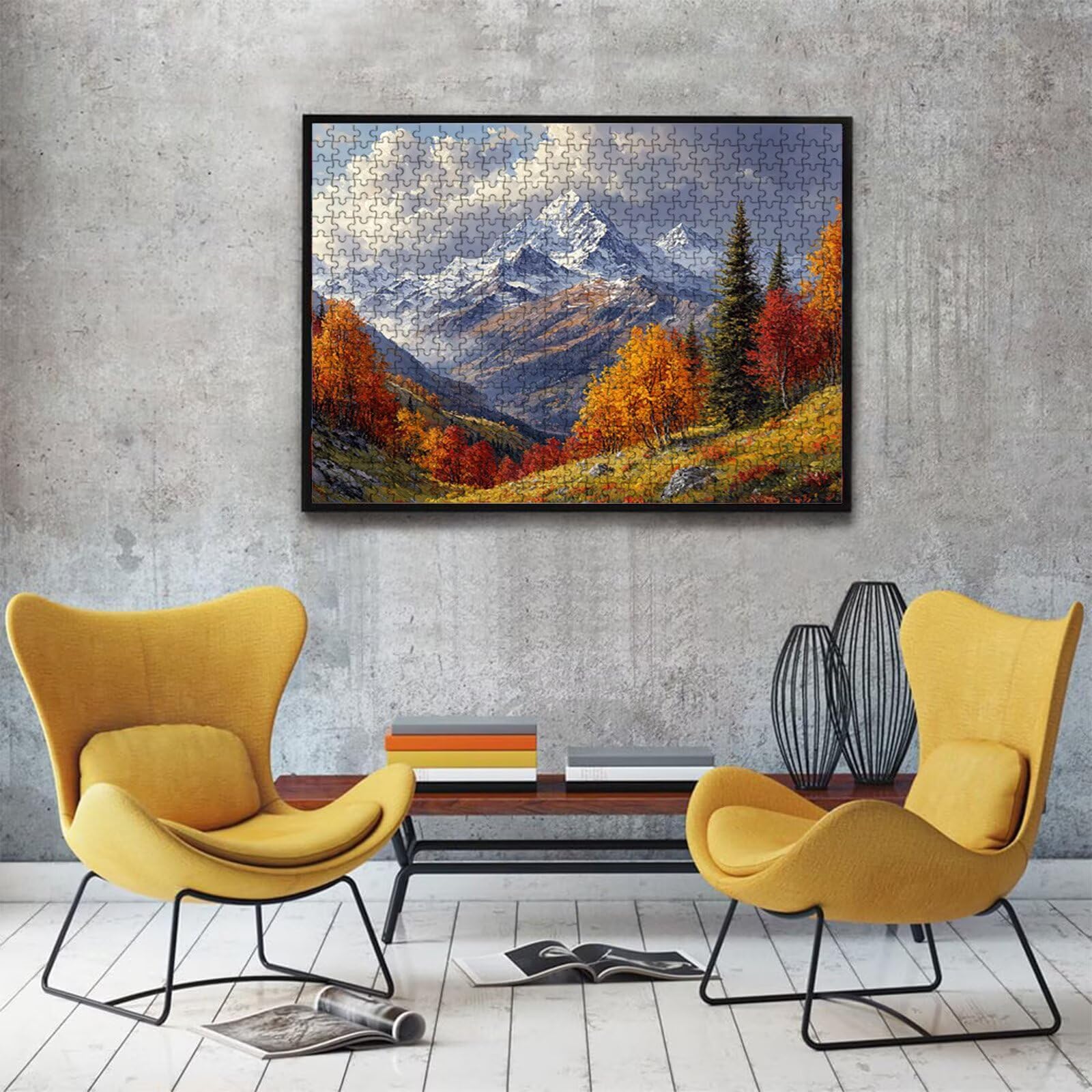 Puzzle 4000 elementów, puzzle 4000 elementów dla dorosłych, trudne puzzle, druk w wysokiej rozdzielczości i jasne kolory, puzzle drewniany łańcuch góry krajobraz z wykwintnym pudełkiem do pakowania