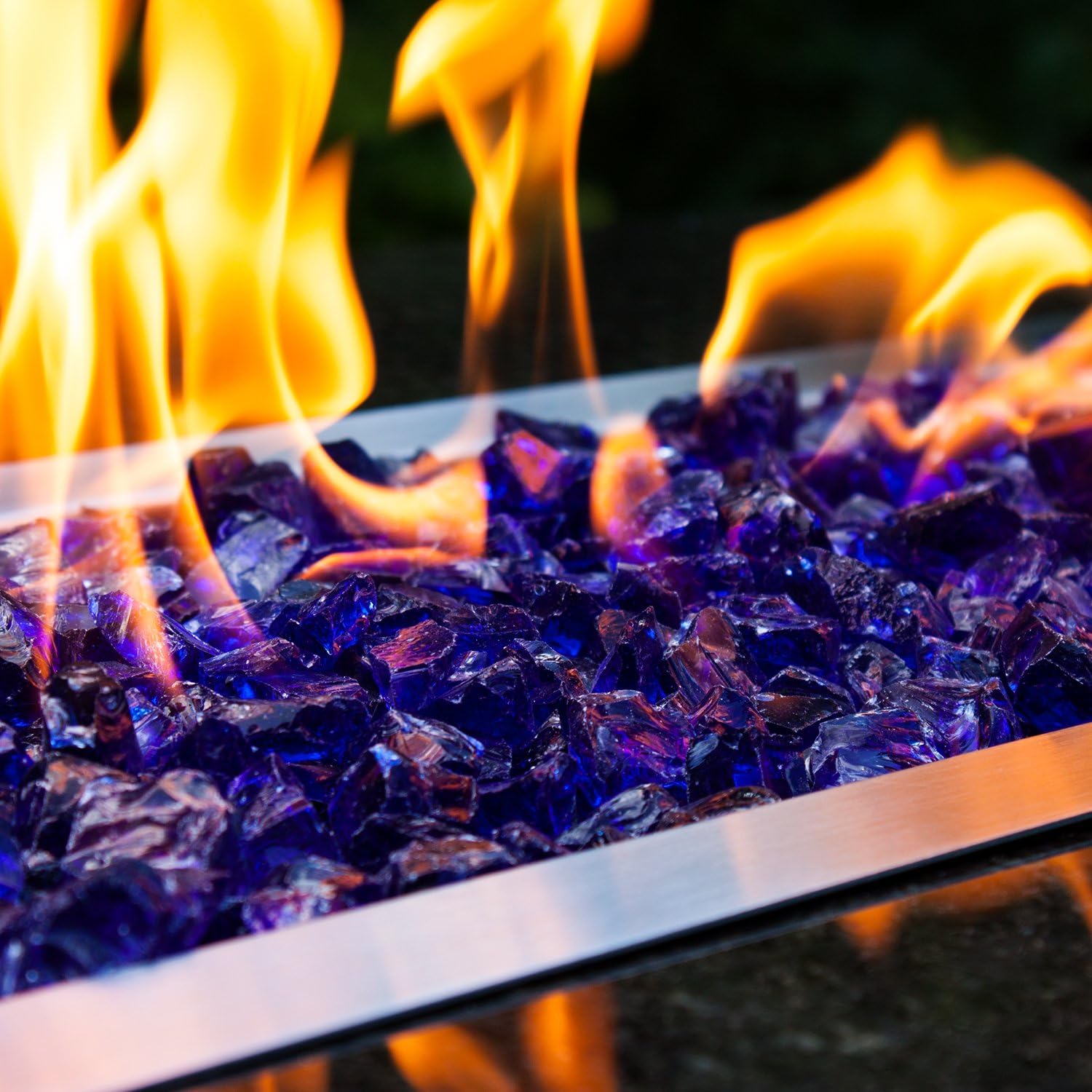 Celestial Fire Glass - Crushed, Cobalt Blue (1/2" to 3/4") | 10 Pound Jar