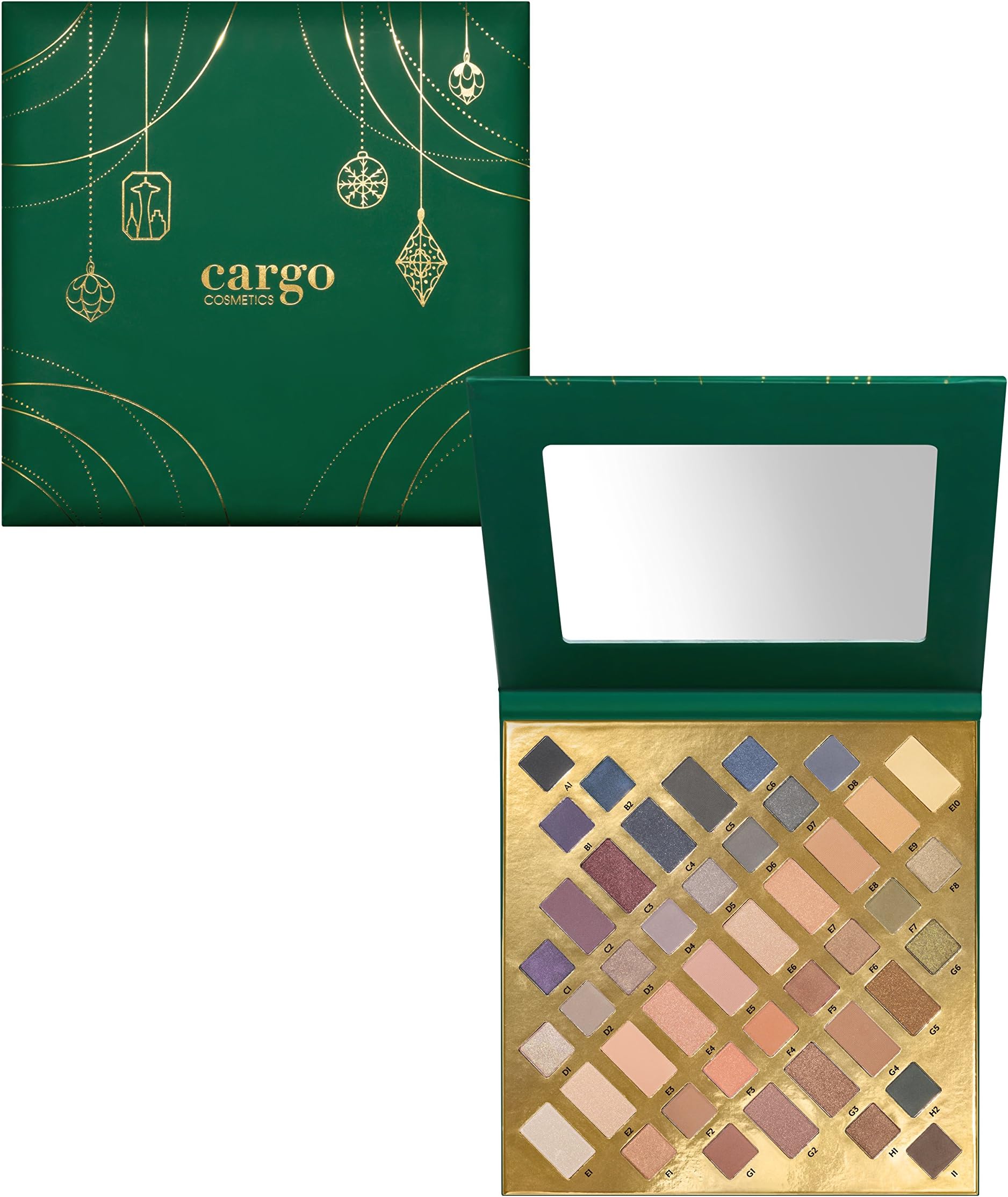 Cargo Cosmetics High Pigment Eyeshadow Palette, Smudge-Proof, Transfer-Proof, Longwear, Crease-Proof, Emerald City Blockbuster Eye Shadow Palette Limited Edition