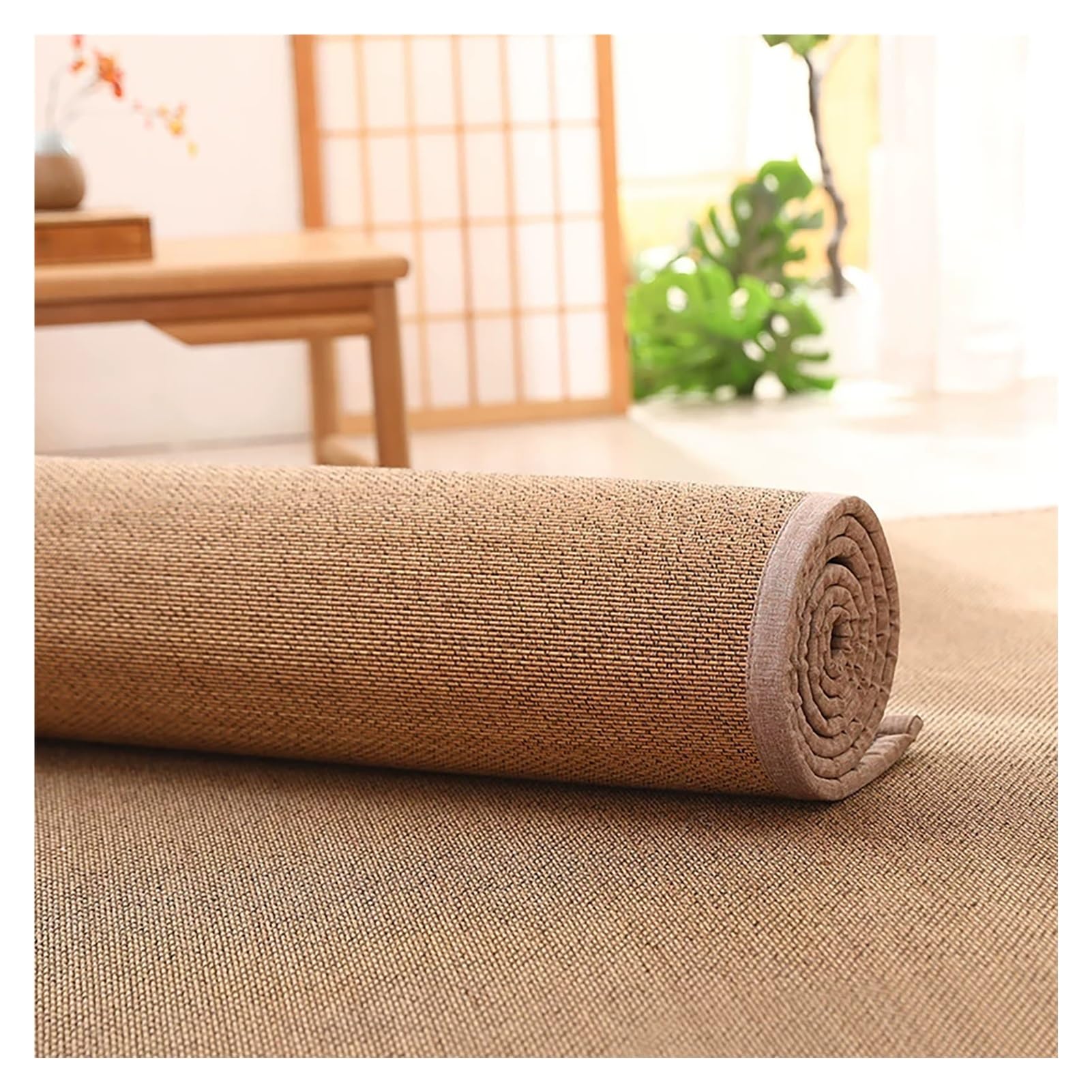 Tapis de sol tissé main marron haut de gamme de 2.5 cm d'épaisseur respirant