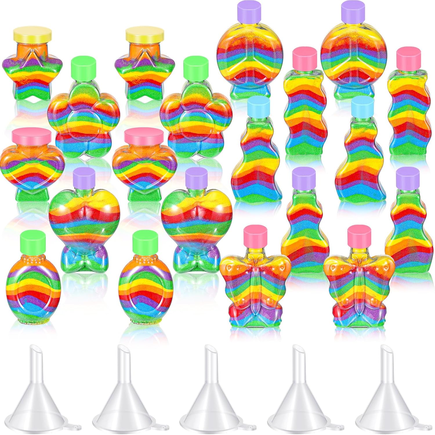 Bokon 20 Pcs Plastic Sand Art Bottles Bulk Sand Containers
