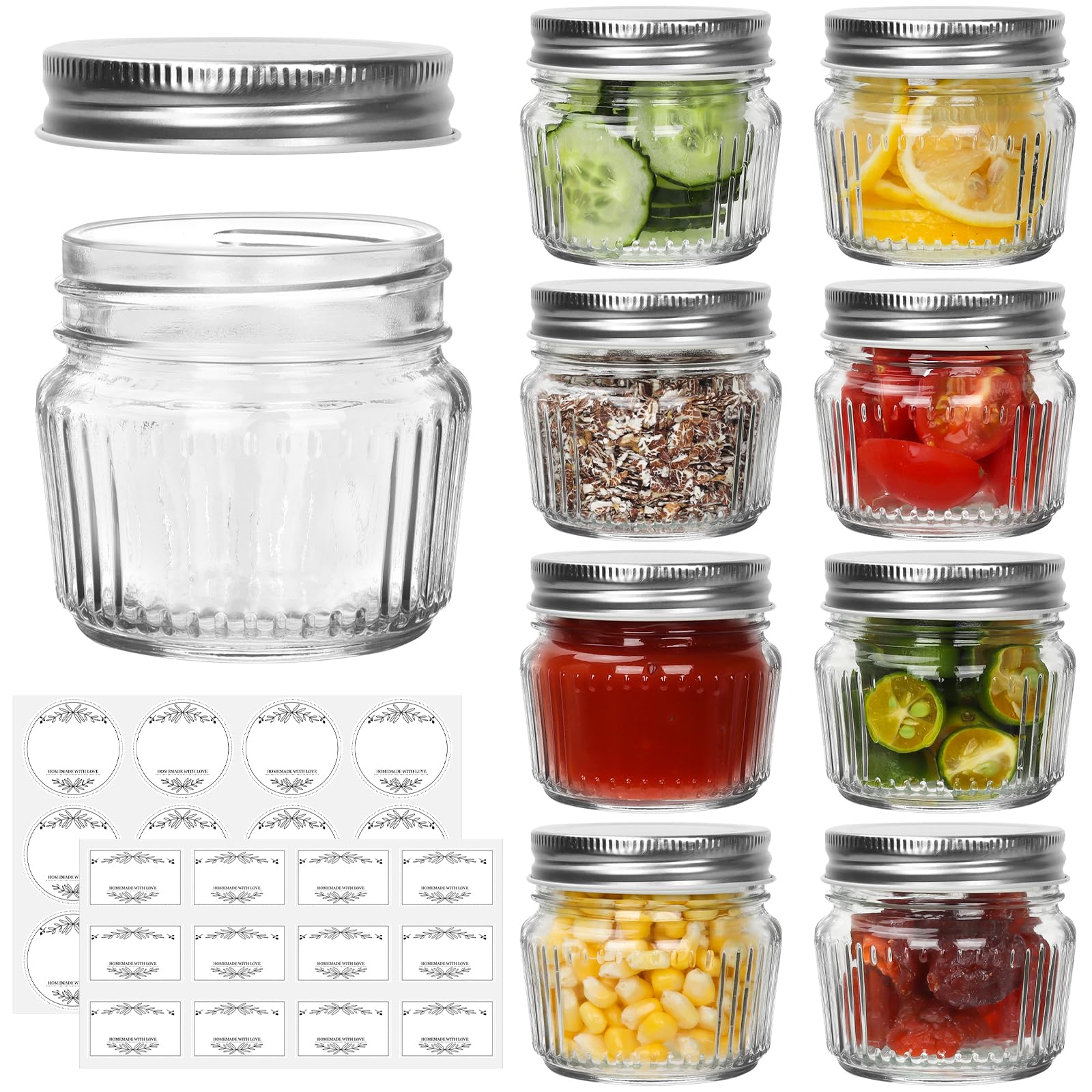 Cehomi 4 oz Small Glass Mason Jars