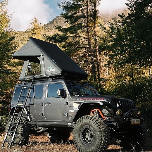 Rooftop Tent Hard Shell Roof Top Tent Hardshell Suitable for Jeep SUV Truck Van，Camping Car Roof Tent for 2-3 Person
