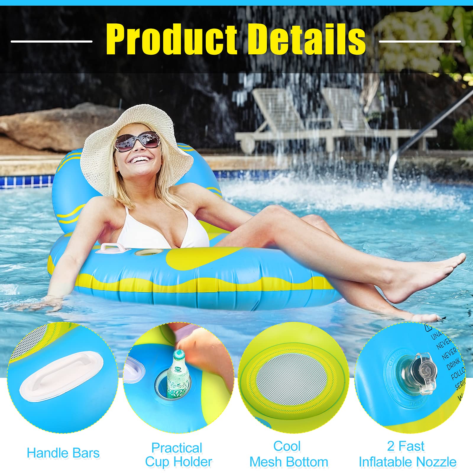 Buy Elitoky Inflatable Pool Float, Fun Beach Floaties Chair, Lake Raft