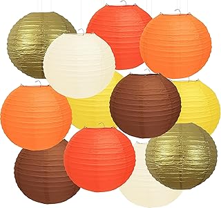 12 Pcs Fall Paper Lanterns, 10