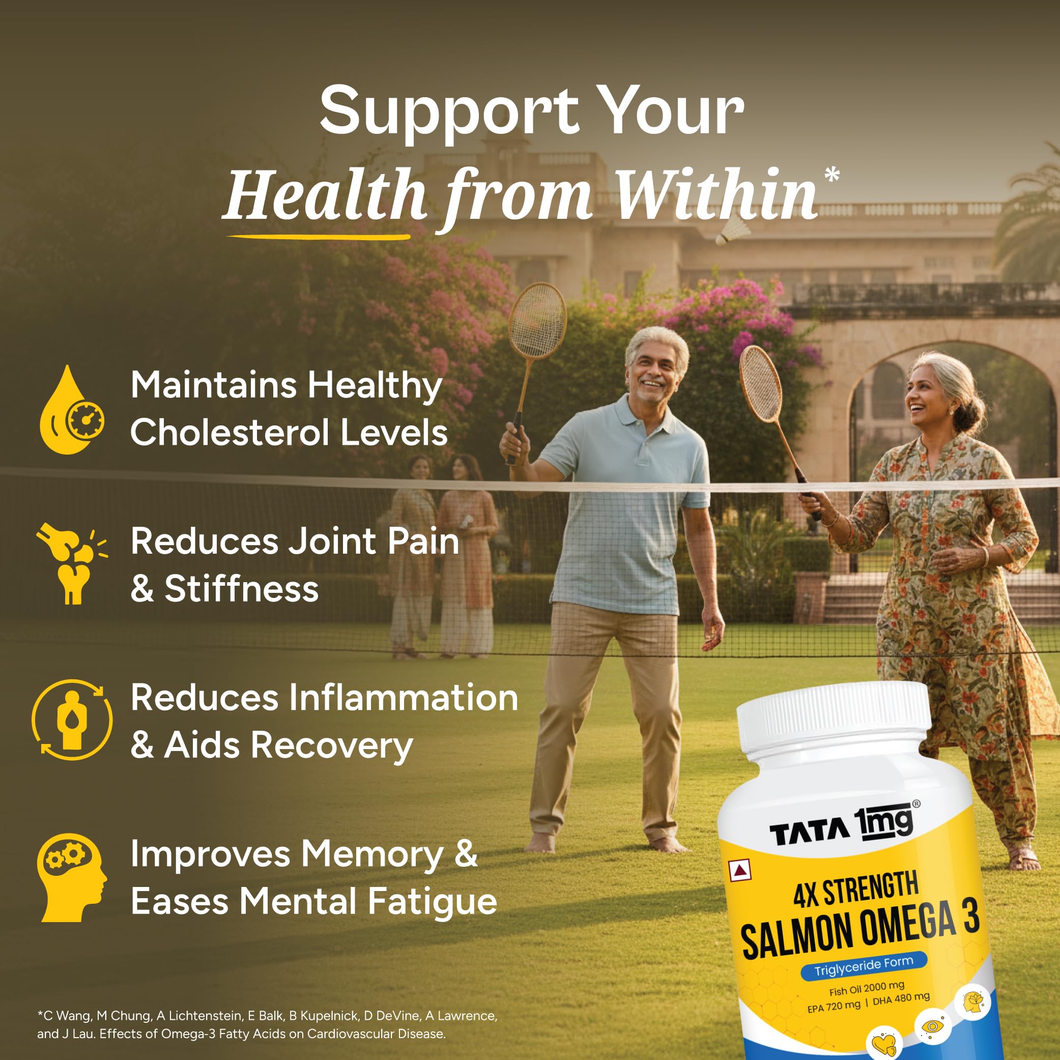 Tata 1mg Salmon 4X Omega | Omega-3 Fish Oil for Heart, Eye & Brain Health | 2000 mg Salmon Fish Oil, 720 mg EPA, 480 mg DHA | 60 Capsules — Amazon image 5