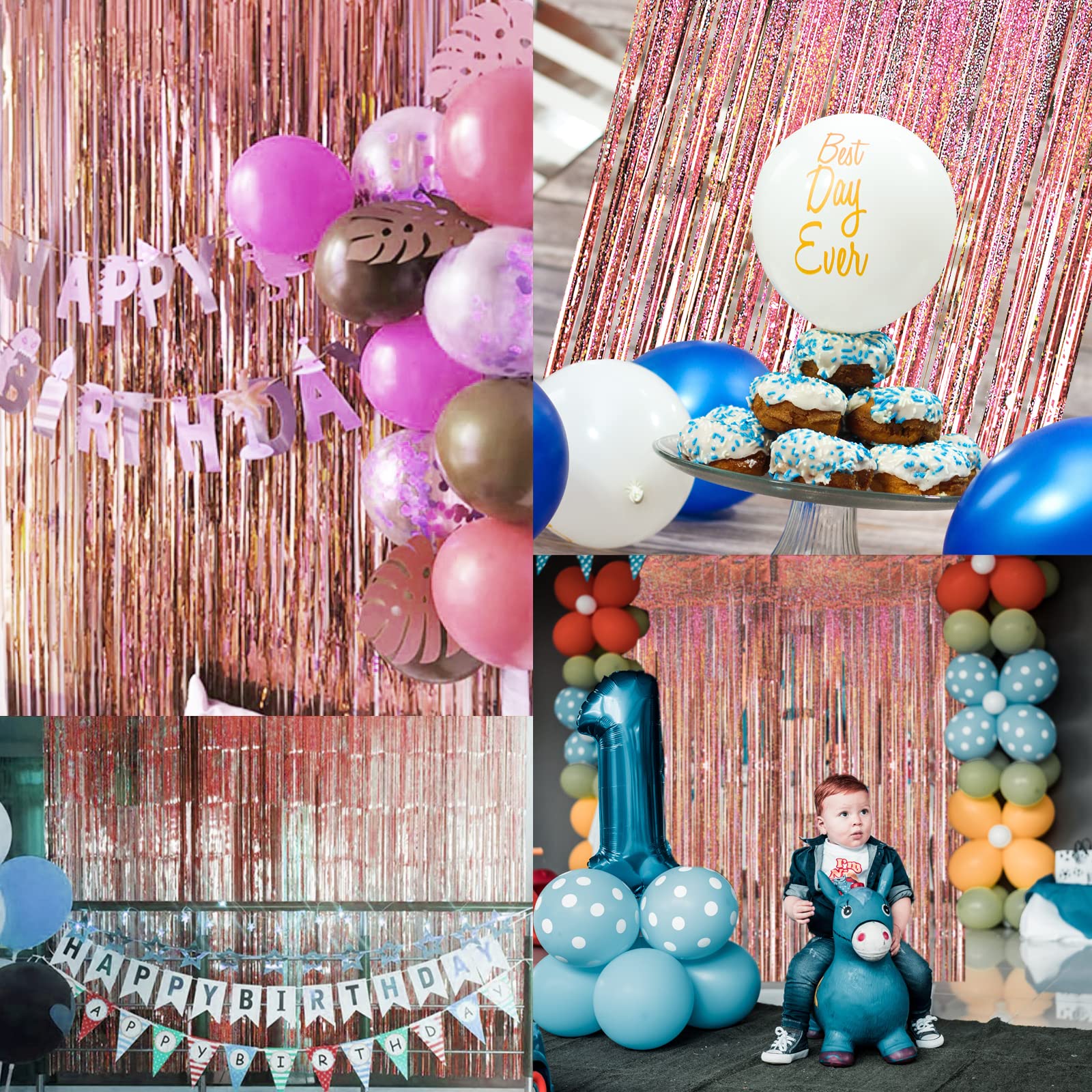 Amazon.co.jp: タッセルカーテン 2個セット 100cm*200cm キラキラ 背景