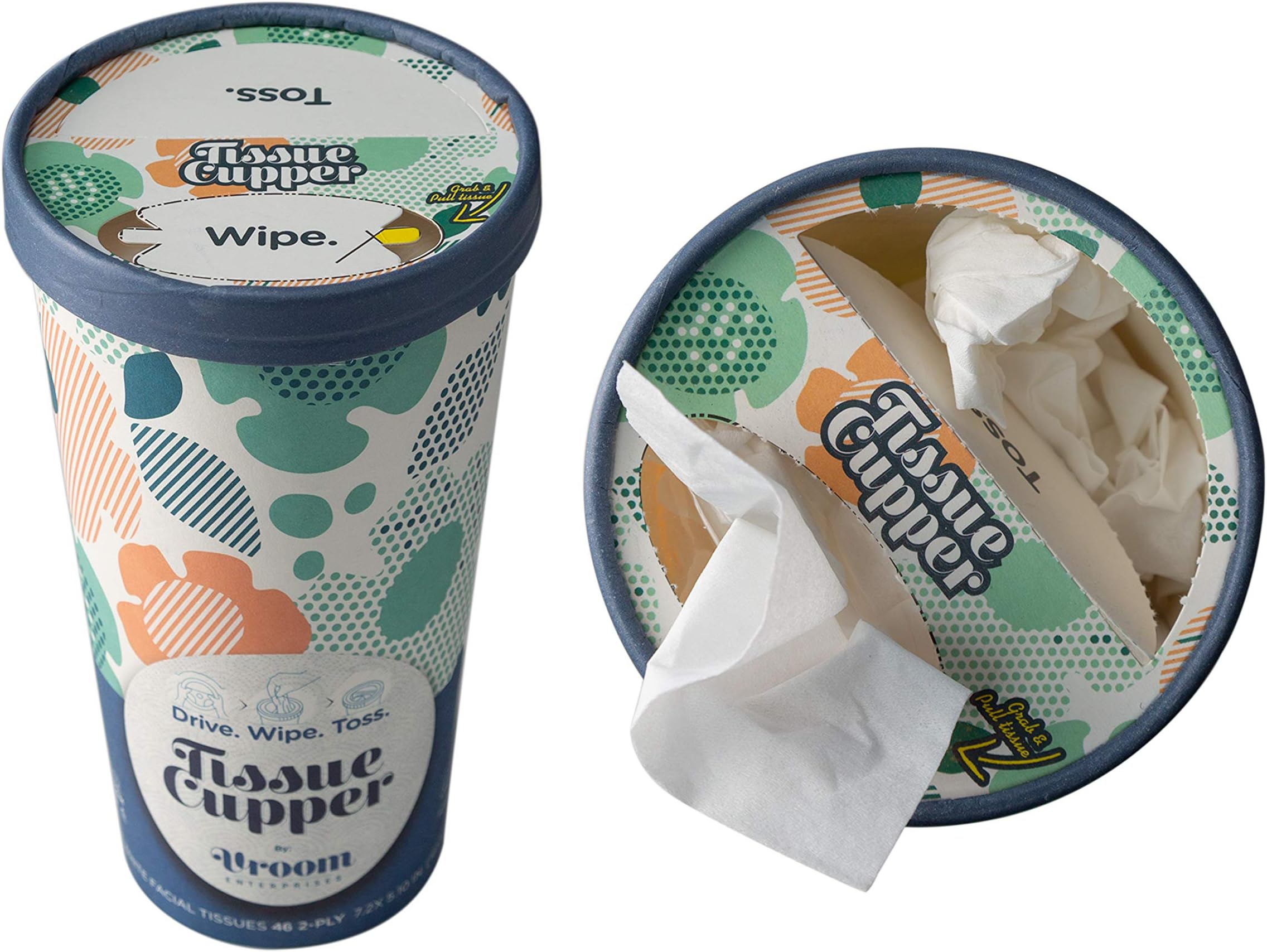 Car Tissue Holder with Soft and Disposable"Travel Size" Tissue Paper. Convenient Travel Tissues Box. Facial Tissues - Perfect Tissue Dispenser for Keeping Hands and Face Clean On The Go