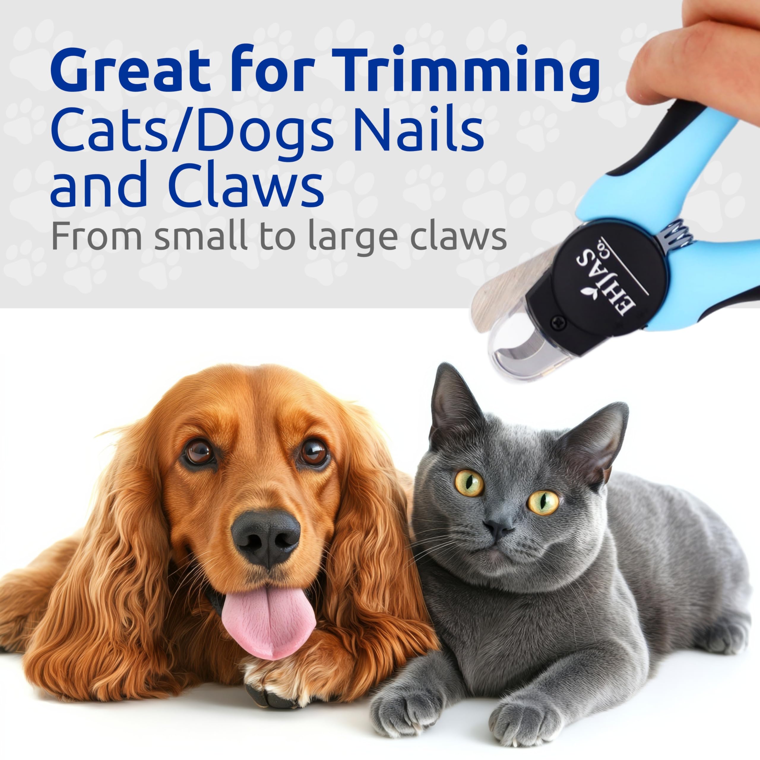 Stainless Steel Pet Nail Trimmer/Clipper with LED Light, Nail Trapper and Filer, Blue, for Dogs and Cats - image 7