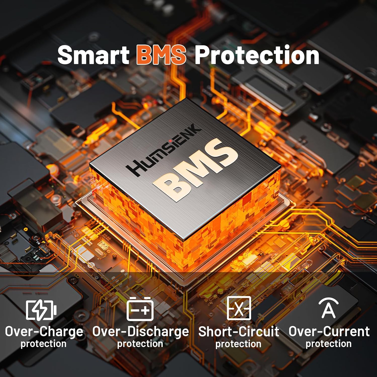 HumsiENK 12V 200Ah LiFePO4 Lithium Battery – Max. 2560Wh, 6000-15000 Deep Cycle Battery with 250A BMS, Low-Temp Cutoff | A+ Grade Cells for Marine, Trolling Motor, Off-Grid Home Energy Storage