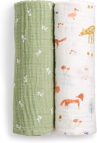 Miniatura 5 de aden + anais Essentials - Manta de muselina para recién nacido, 100% algodón, 2 unidades, princesa Disney