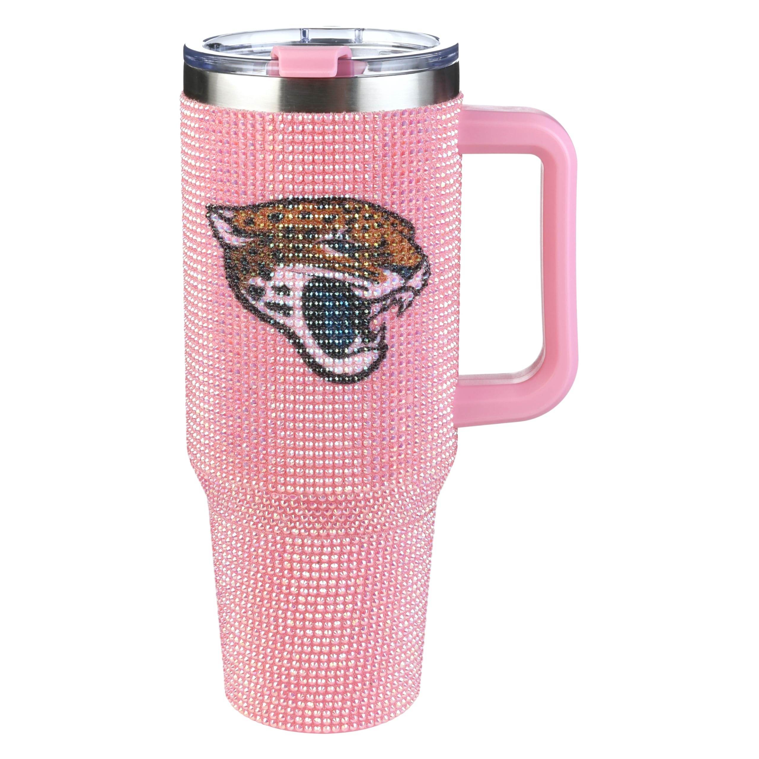 The Memory Company Officially Licensed 40oz Pink Bling Game Day Tumbler, Jacksonville Jaguars