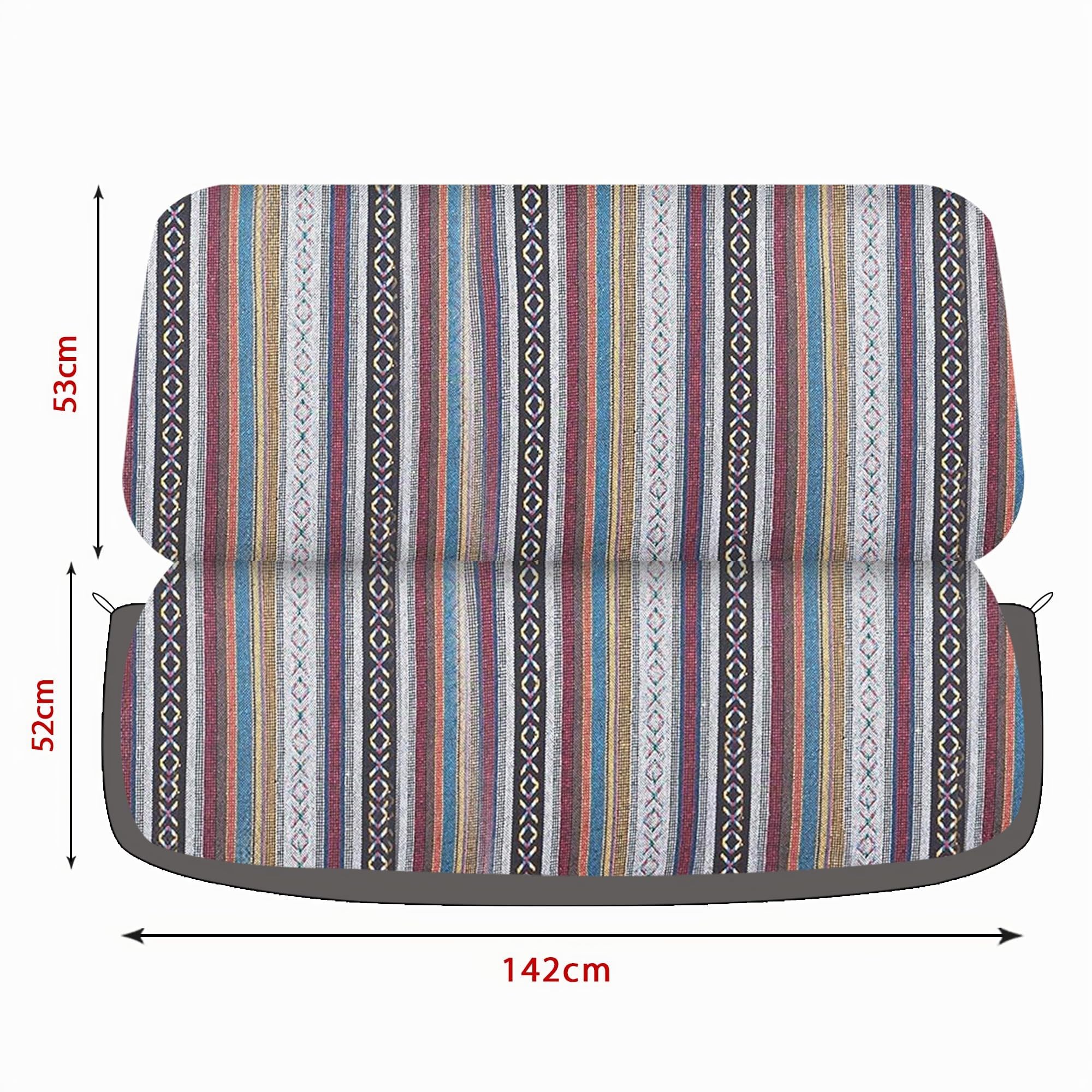 AUTOYOUTH BAJA Funda colorida para asientos de coche de estilo étnico universal, para banco trasero estándar