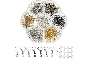 TOAOB 140pcs Earring Hooks Hypoallergenic Fish Hook Earring Wires with Ball and...