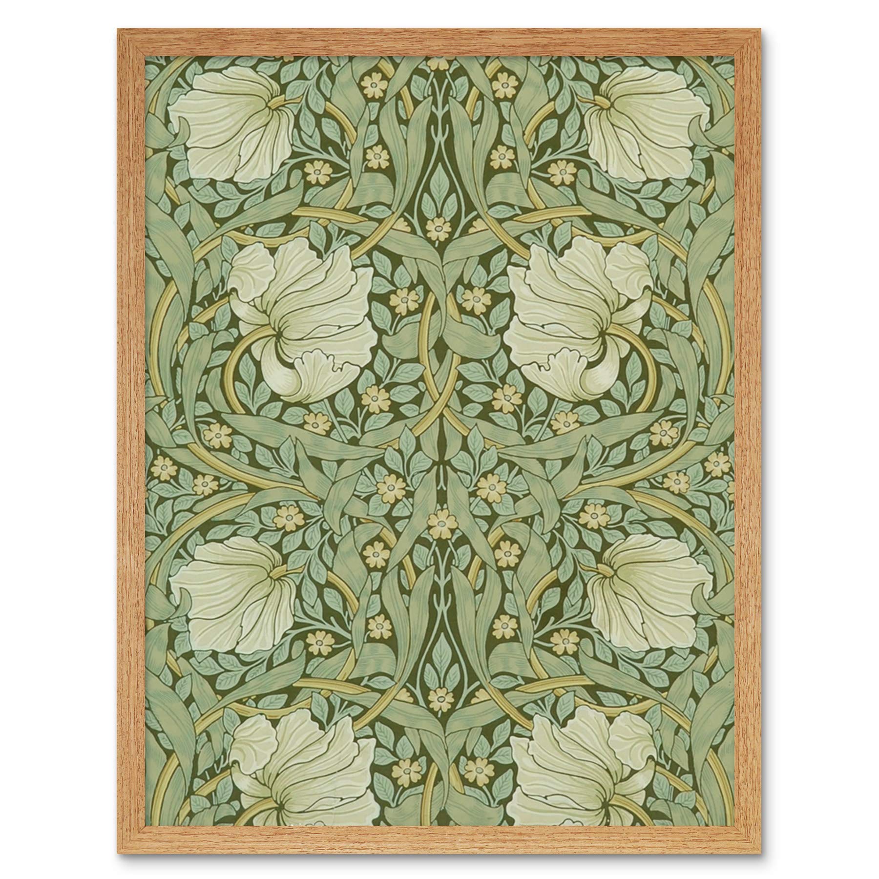 William Morris Pimpernel Arts Craft Pattern Design Art Print Framed Poster Wall Decor 12x16 inch