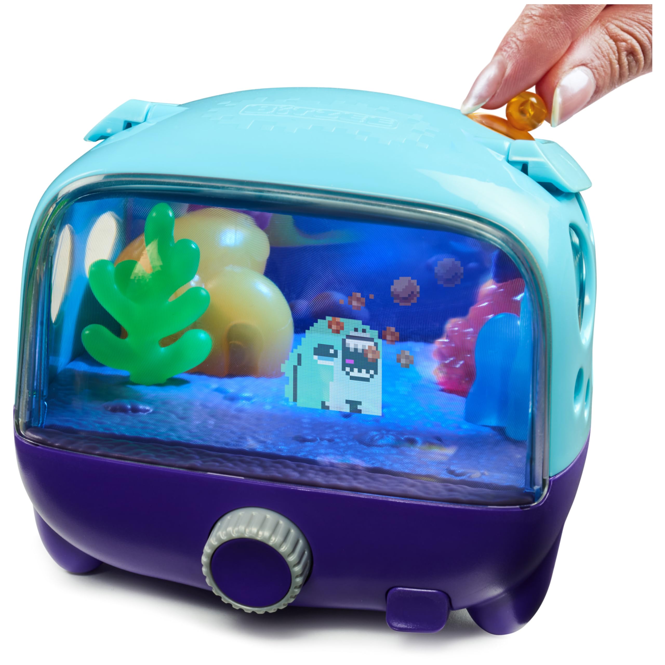 Bitzee Aquarium, Tanque Interactivo con 30 Criaturas Marinas Digitales, Gran Pantalla y Luces LED, Mascotas electrónicas táctiles Que reaccionan al Toque, Regalo Ideal para niños y niñas Desde 5 años