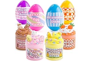 Easter Basket Stuffers - 4 Pack Kit of Slime-Filled Eggs with Surprise Toys