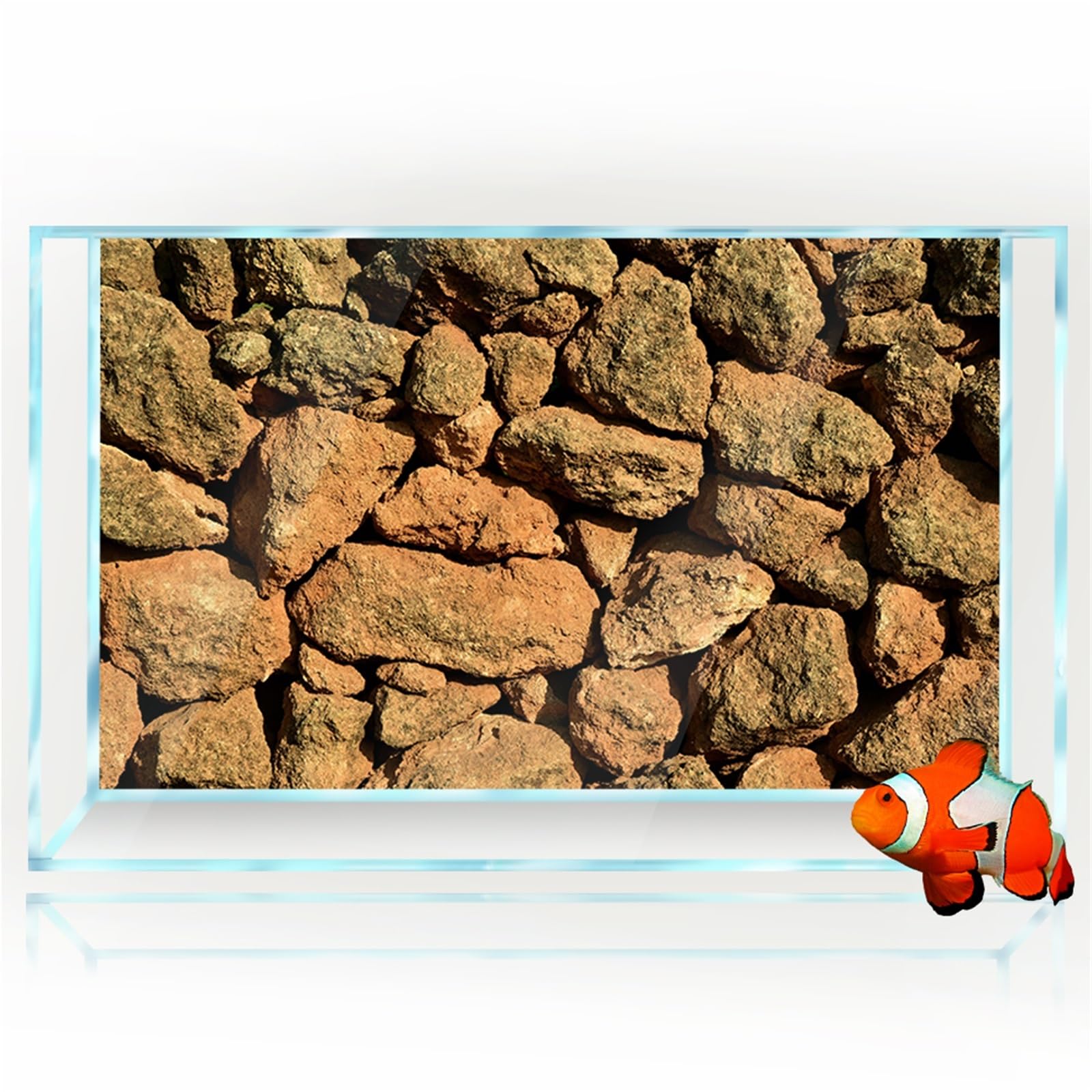 Decorazione Adesiva for Sfondo Acquario for acquari | Poster 3D Stone Wall HD autoadesivo impermeabile(60x120cm 24x48in)