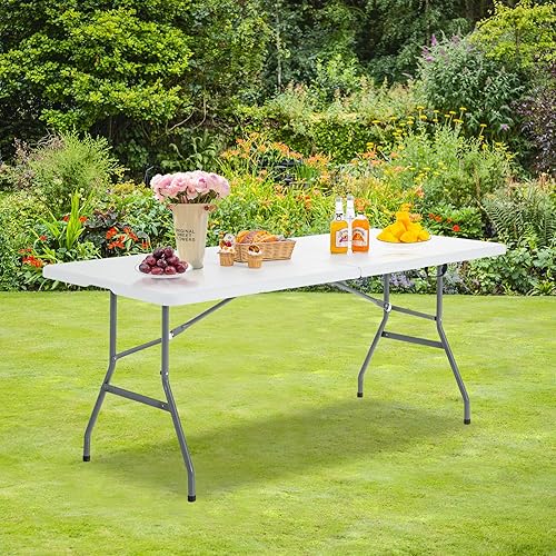 Miniatura 2 de Nightcore - Mesa plegable de 6 pies, para interiores y exteriores, portátil, para picnic, fiesta, comedor, mesa de campamento con esquinas