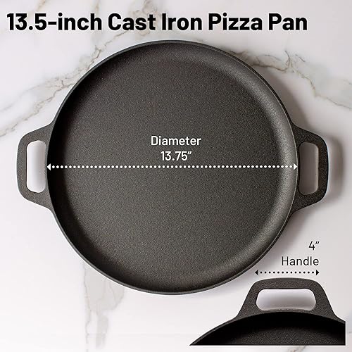 Miniatura 2 de Backcountry Iron Sartén para pizza de hierro fundido de 13.5 pulgadas con asas de bucle pre-sazonado