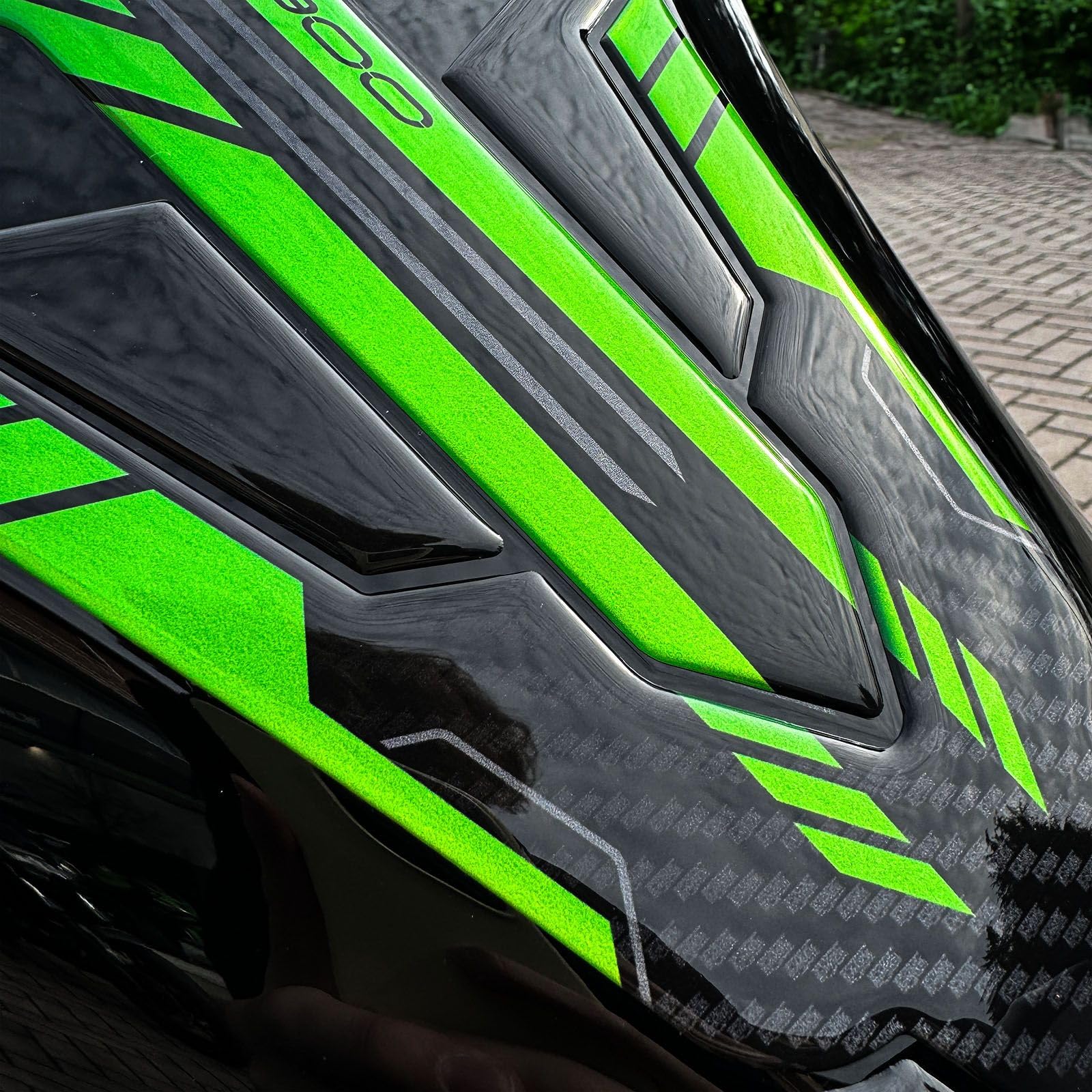 Resin Bike Aufkleber Motorrad Kompatibel Mit Kawasaki Z900 2023-2024. Schutz Motorrad Tank-Schutzfolie vor Stößen und Kratzern. Aufklebersatz 3D-Harzklebstoff - Stickers Made in Italy
