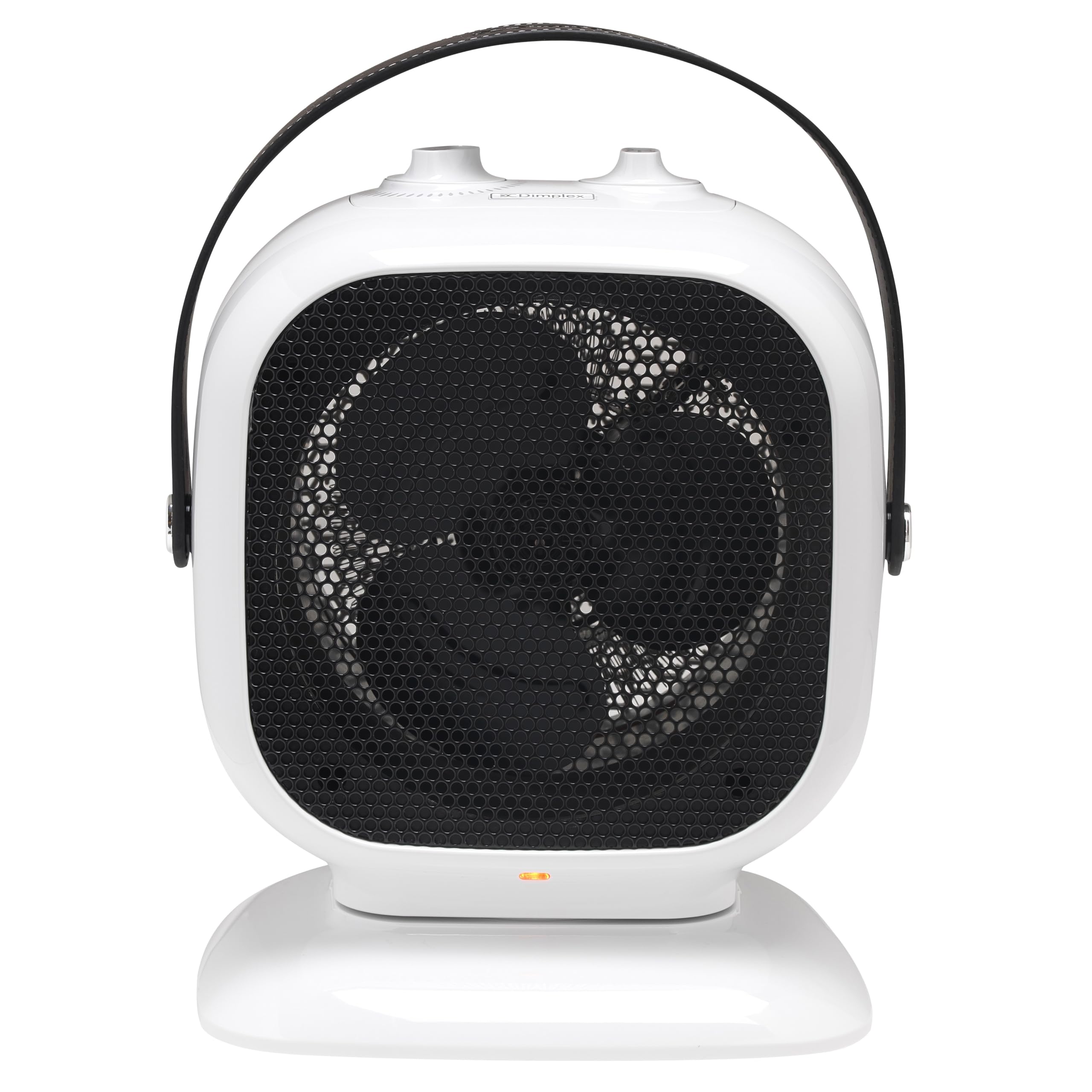 Dimplex Q3TSO QubeFan 2-in-1 3kW Oscillating Fan Heater and Cooling Fan with Thermostat, 2 Heat Modes, Cool Blow, Easy To Use Controls, Leather Handle, Safety Cut Out and Overheat Protection, White