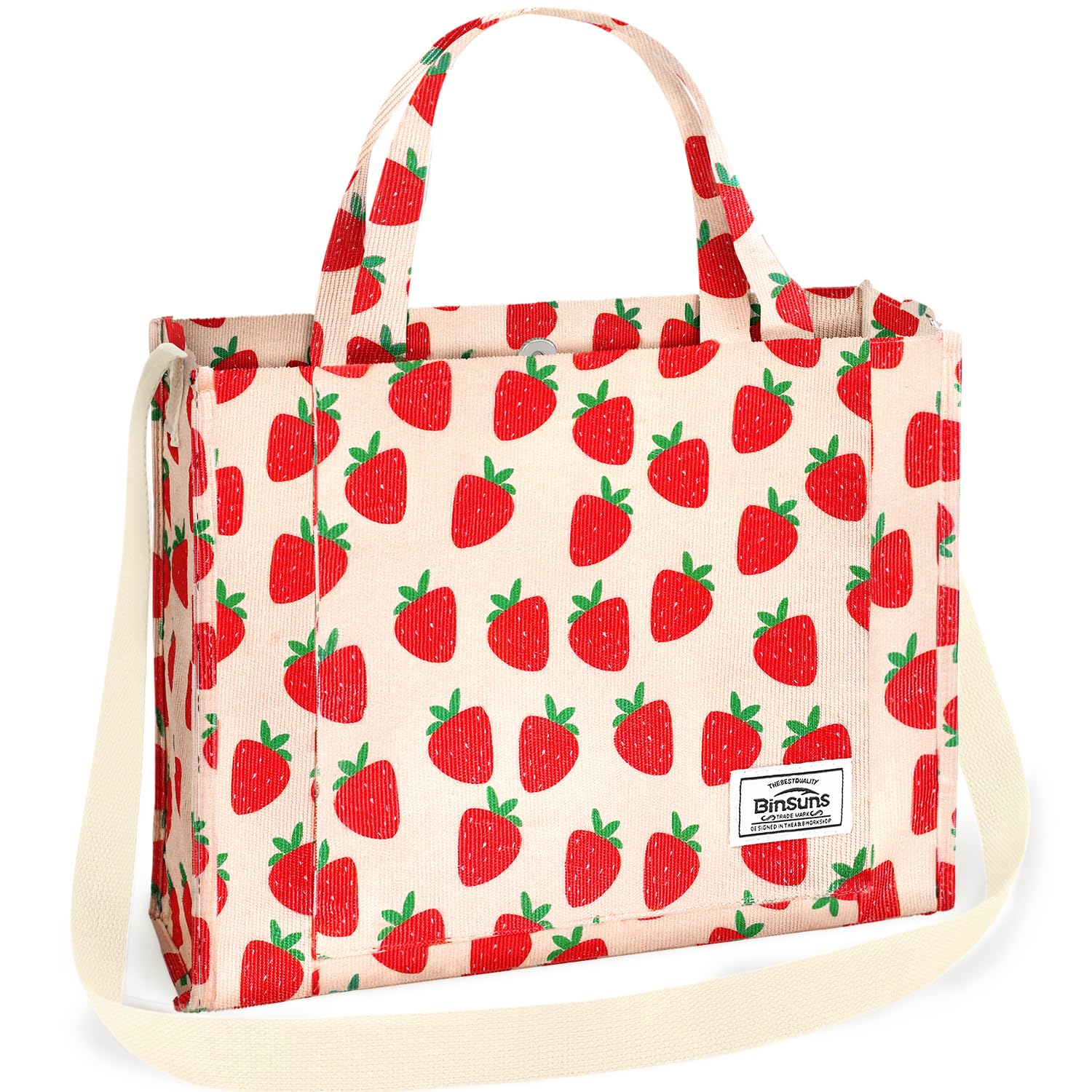 BINSUNS Corduroy Tote Bag for Women - Satchel Bag Large Tote Bag Aesthetic Cr...