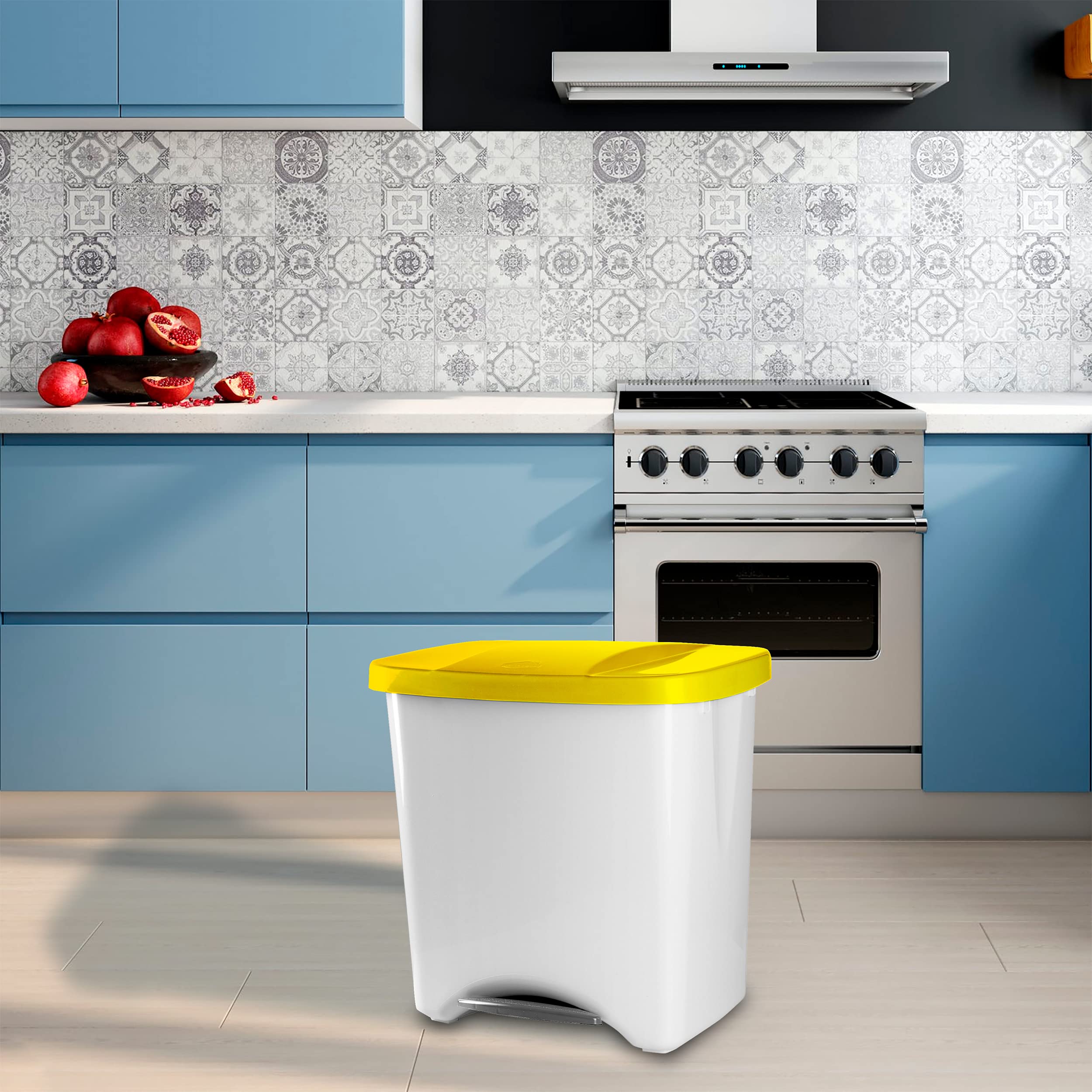 Poubelle à Pédale Écologique, 50 L, Jaune