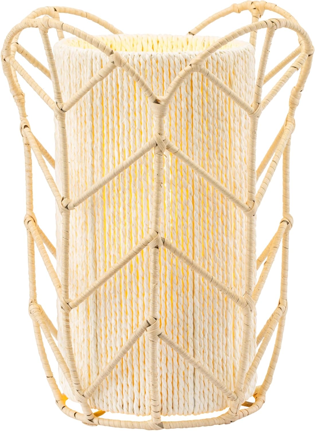 O'Bright Weaver Handcrafted Rattan Woven Table Lamp - E26 Socket, Rocker Switch, Boho Ambient Nightstand Light