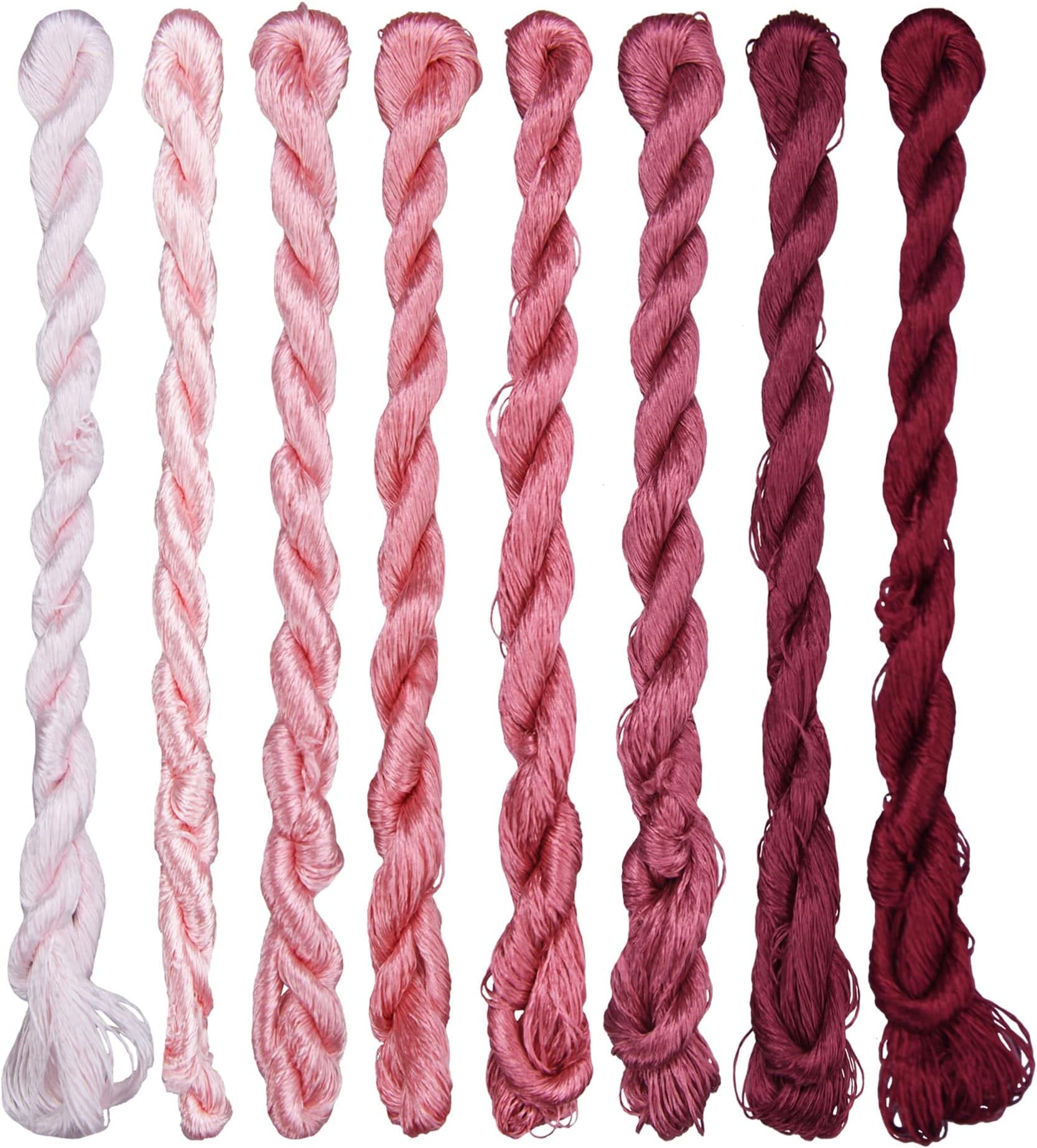 Natural 100% Silk Thread, Handmade Embroidery Thread Silk Floss 8 Colors 110m Each (35)