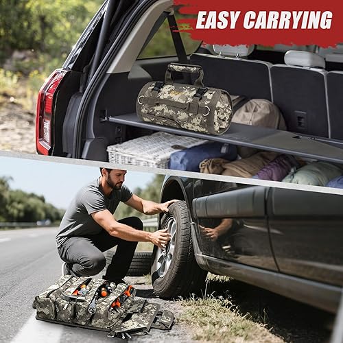 Miniatura 5 de Bolsa de Herramientas Enrollable, UUP Organizador de Almacenamiento de Herramientas Vacío Enrollado de Servicio Pesado, Contenedor de Herramientas