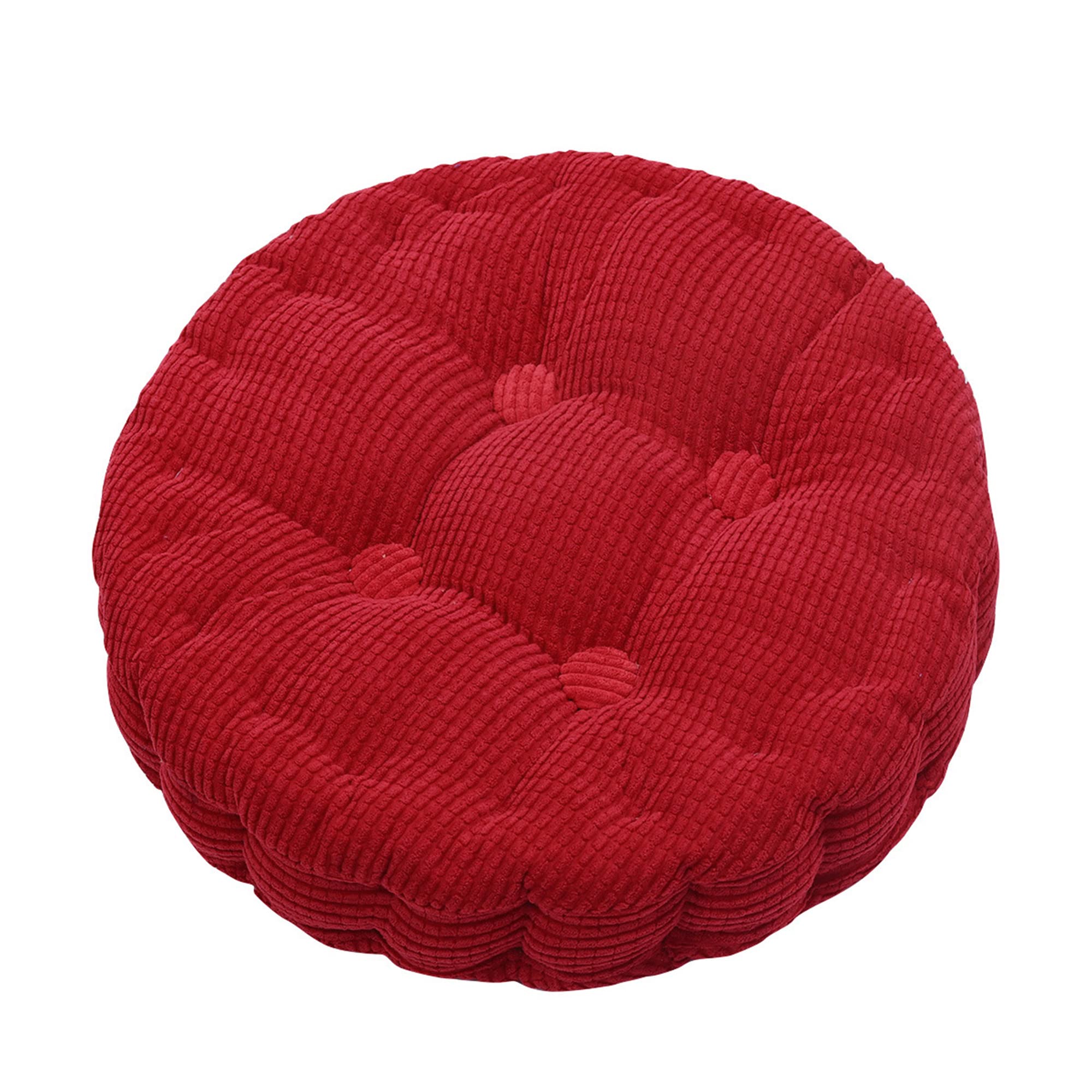 SVFOEBJM Set of 4 Round Cushions for Dining Chairs, 38x38cm, 7cm Thick, Soft and Comfortable, Ideal for Indoor/Outdoor Use, Perfect for Office, Garden, and Kitchen, Vibrant Red