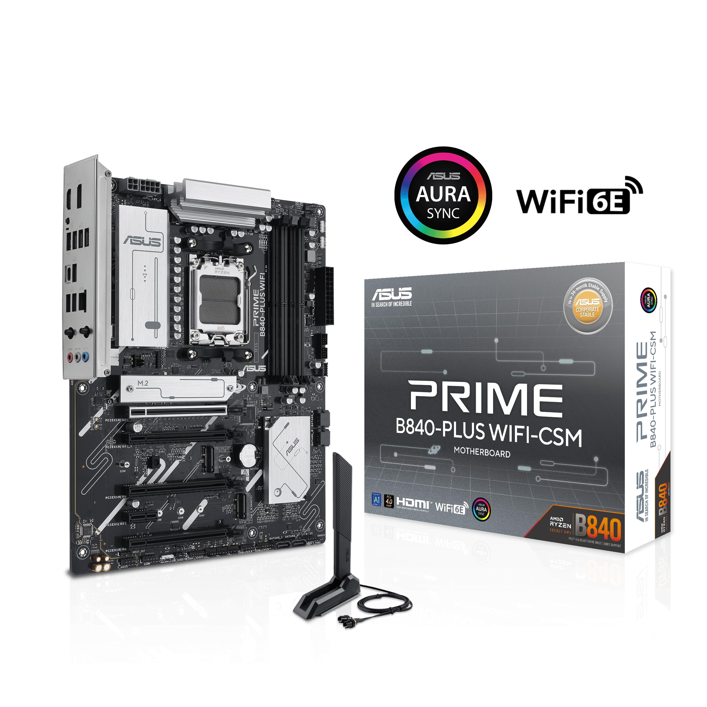 Amazon | ASUS AMD AM5 AMD B840 ATX マザーボード Ryzen 9000 &8000
