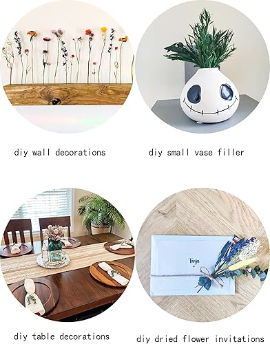 Miniatura 6 de Juego de flores secas naturales, flores secas a granel para jarrón, flores secas con tallos, rosas secas, mini ramos de flores secas (marrón)