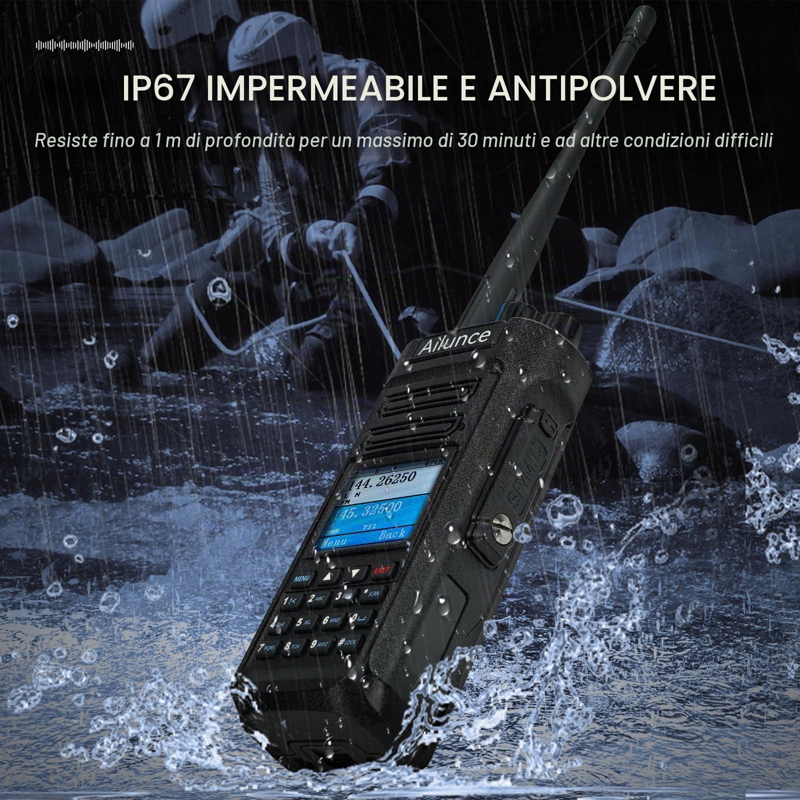 Retevis Ailunce HD2 Ricetrasmittenti Professionali GPS, Radio DMR | Lunga Distanza, Wireless 5.0, Batteria 3200mAh, IP67 Impermeabile, Radio Amatoriale a Doppia Banda Per Eventi Amatoriali