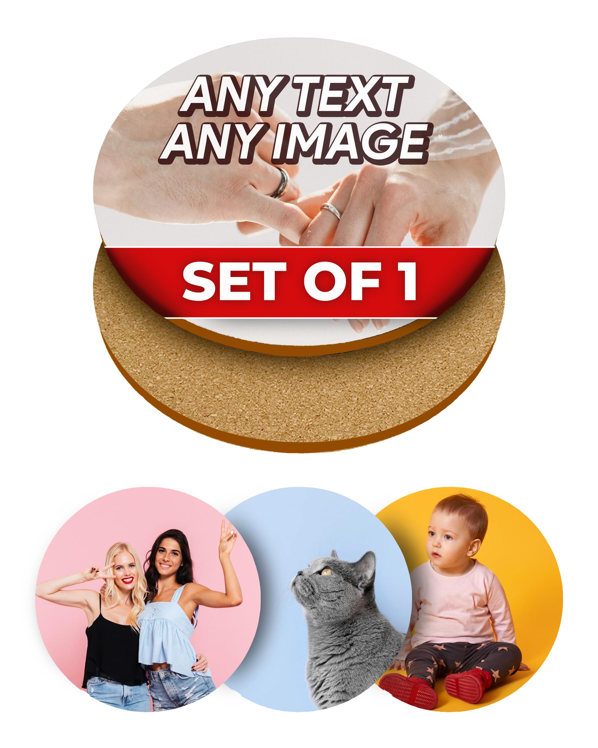 Thedogtagco Multicolored Personalised Glossy Finish Round Coasters Any Photo Custom Kitchen Decorative Gift Idea Coaster Set Housewarming (1)