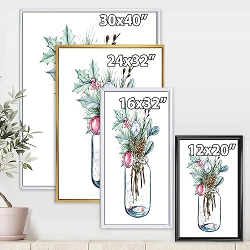 Miniatura 4 de Feliz Navidad vegetación en tarro transparente - Lienzo enmarcado tradicional para pared