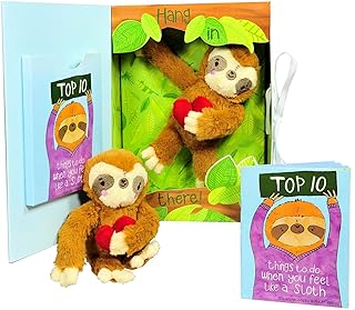 Get Well Gifts-Feel Like a Sloth?Hang in There!Get Well Soon Gift for Women,Kids,Men,Teens.Plush Sloth&Top10 Things to Do When You Feel Like a Sloth in Gift Box.Great for After Surgery.